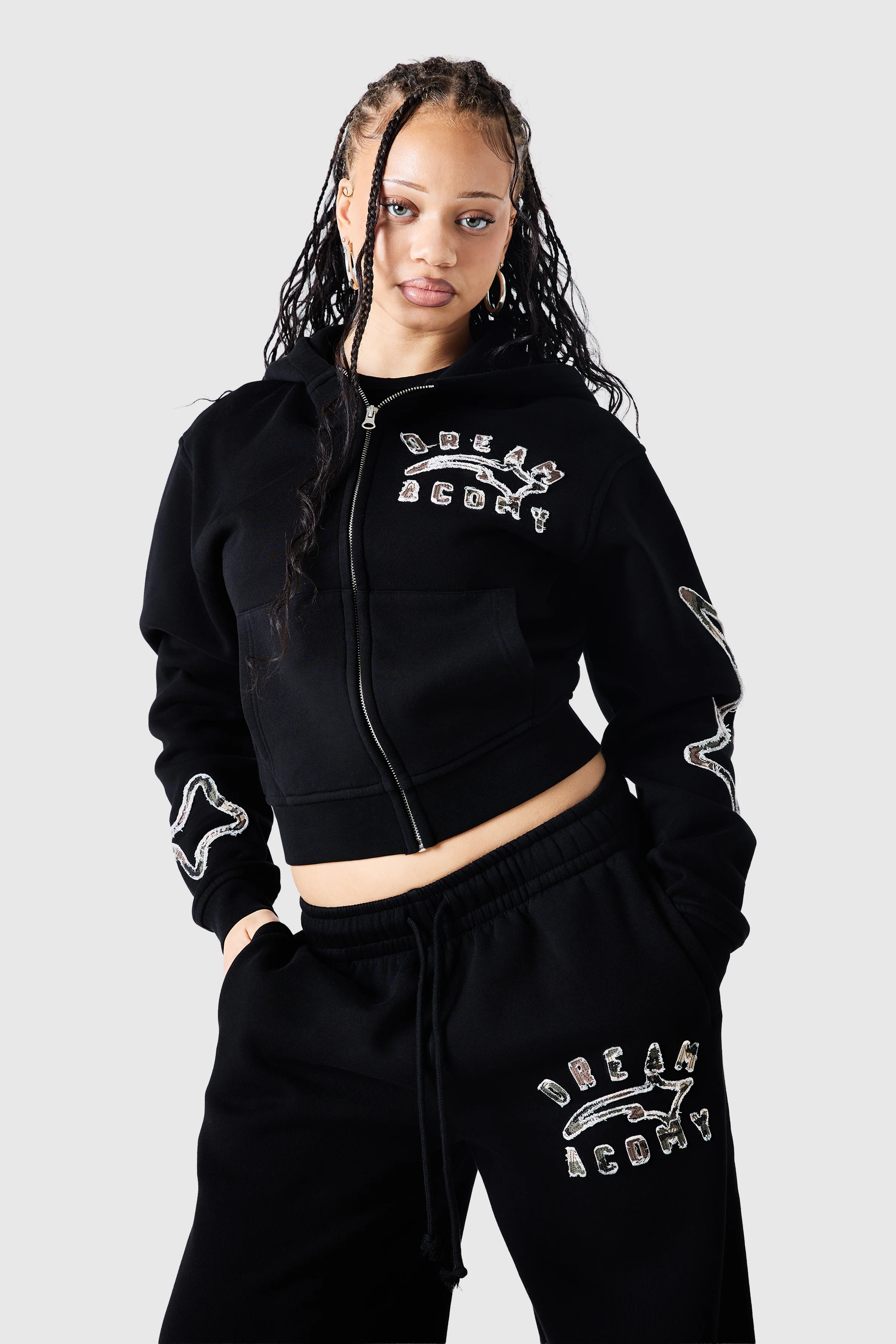 Womens Camo College Hood - Black - Image 5