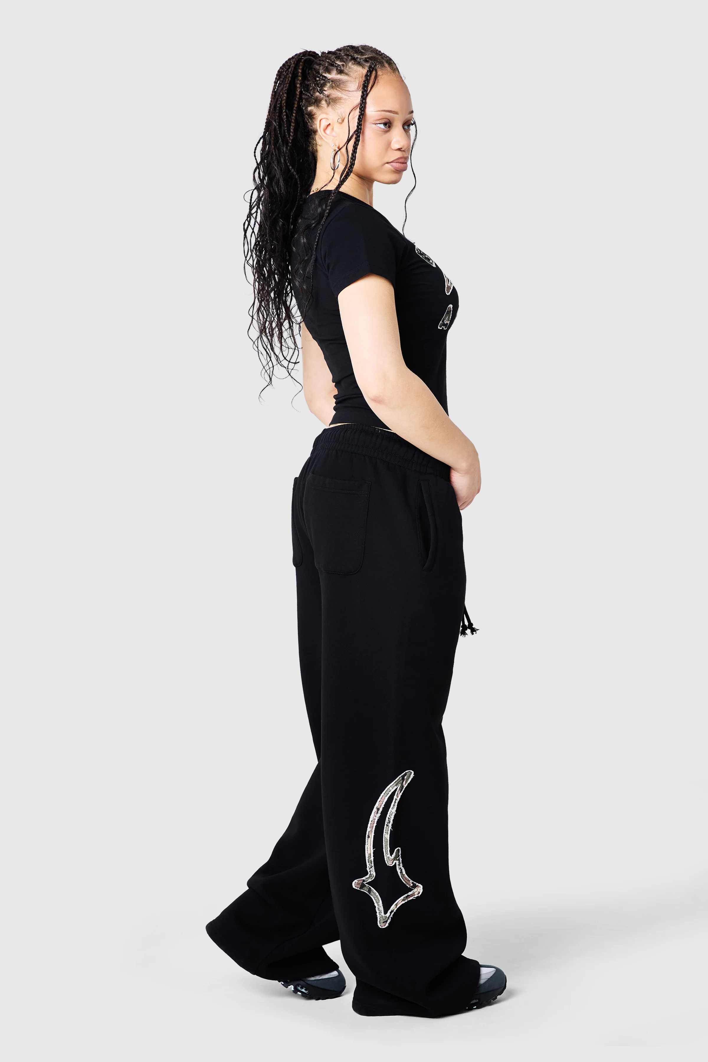 Womens Camo College Jogger - Black - Image 7