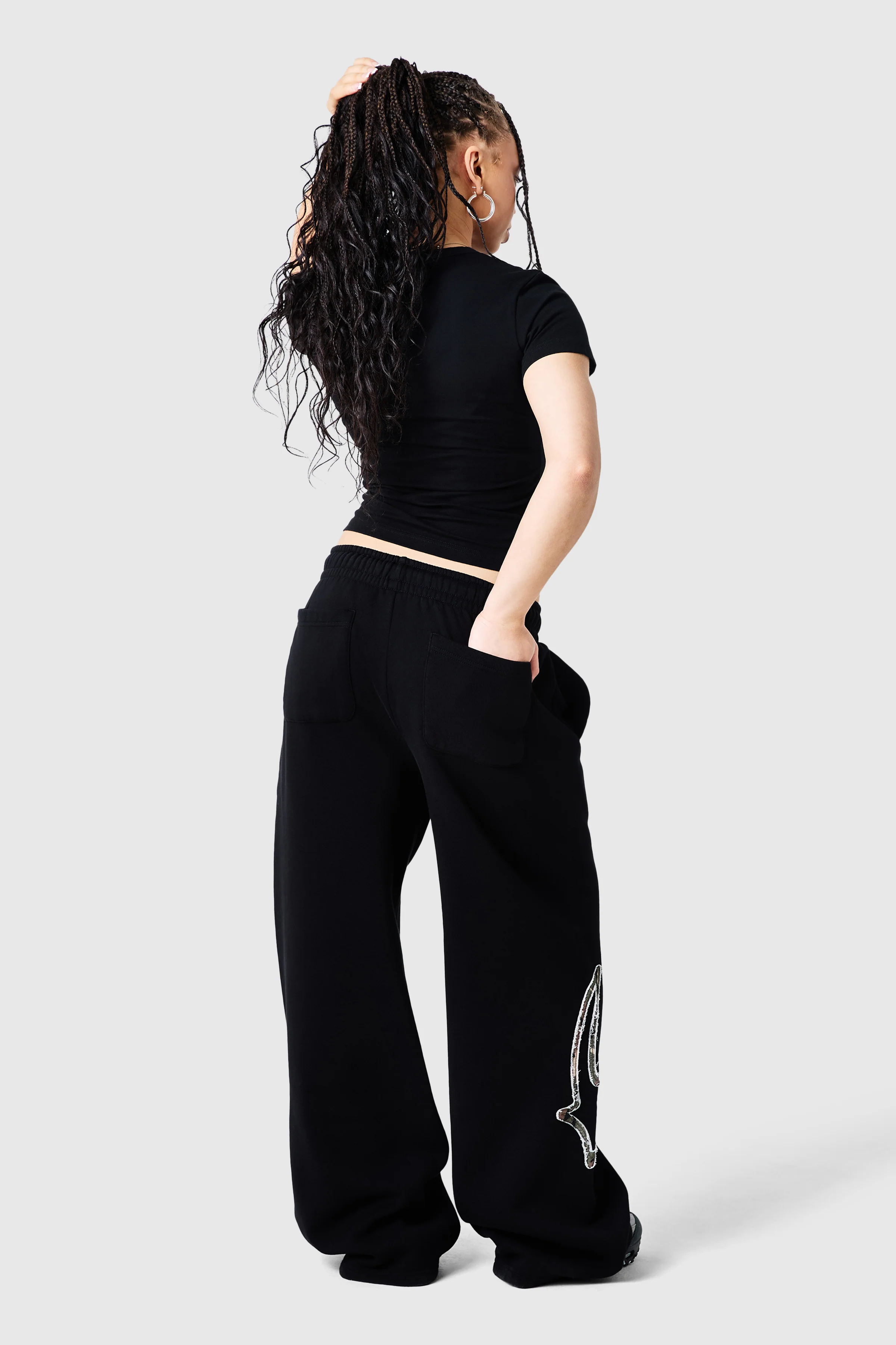 Womens Camo College Jogger - Black - Image 9