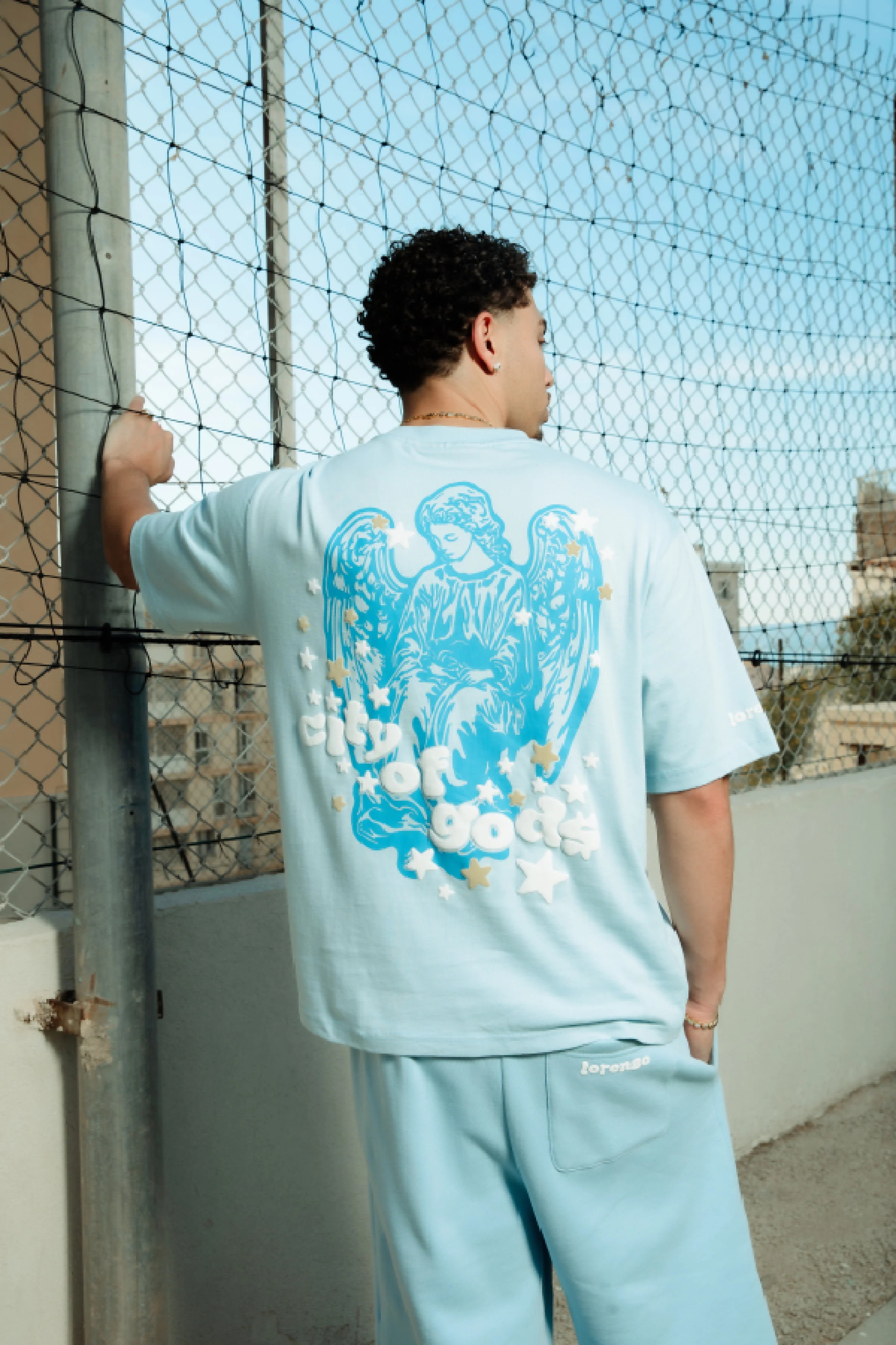City Of Gods Tee - Blue Mist - Image 2