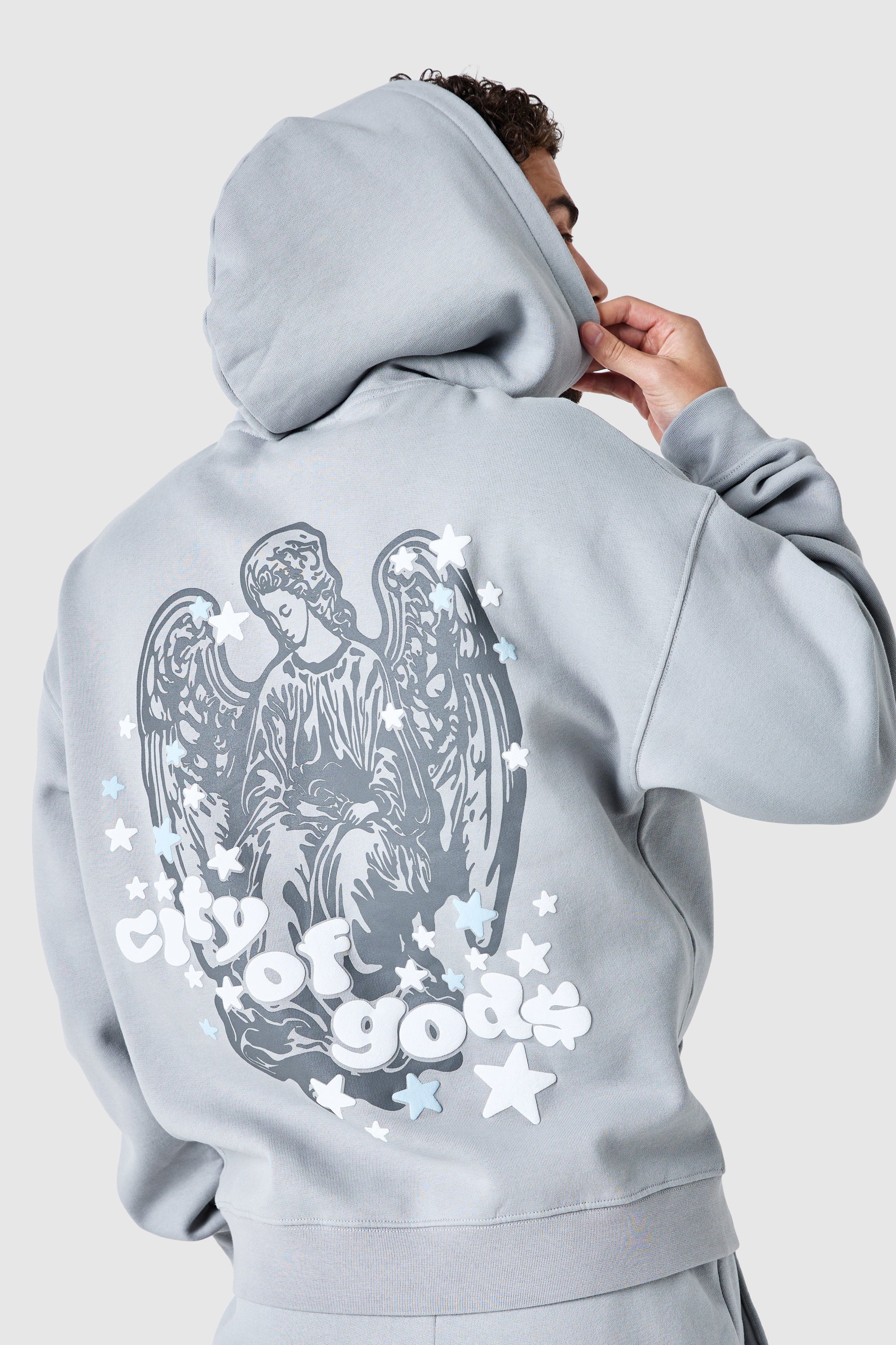 City Of Gods Zip Hood - Lunar Grey