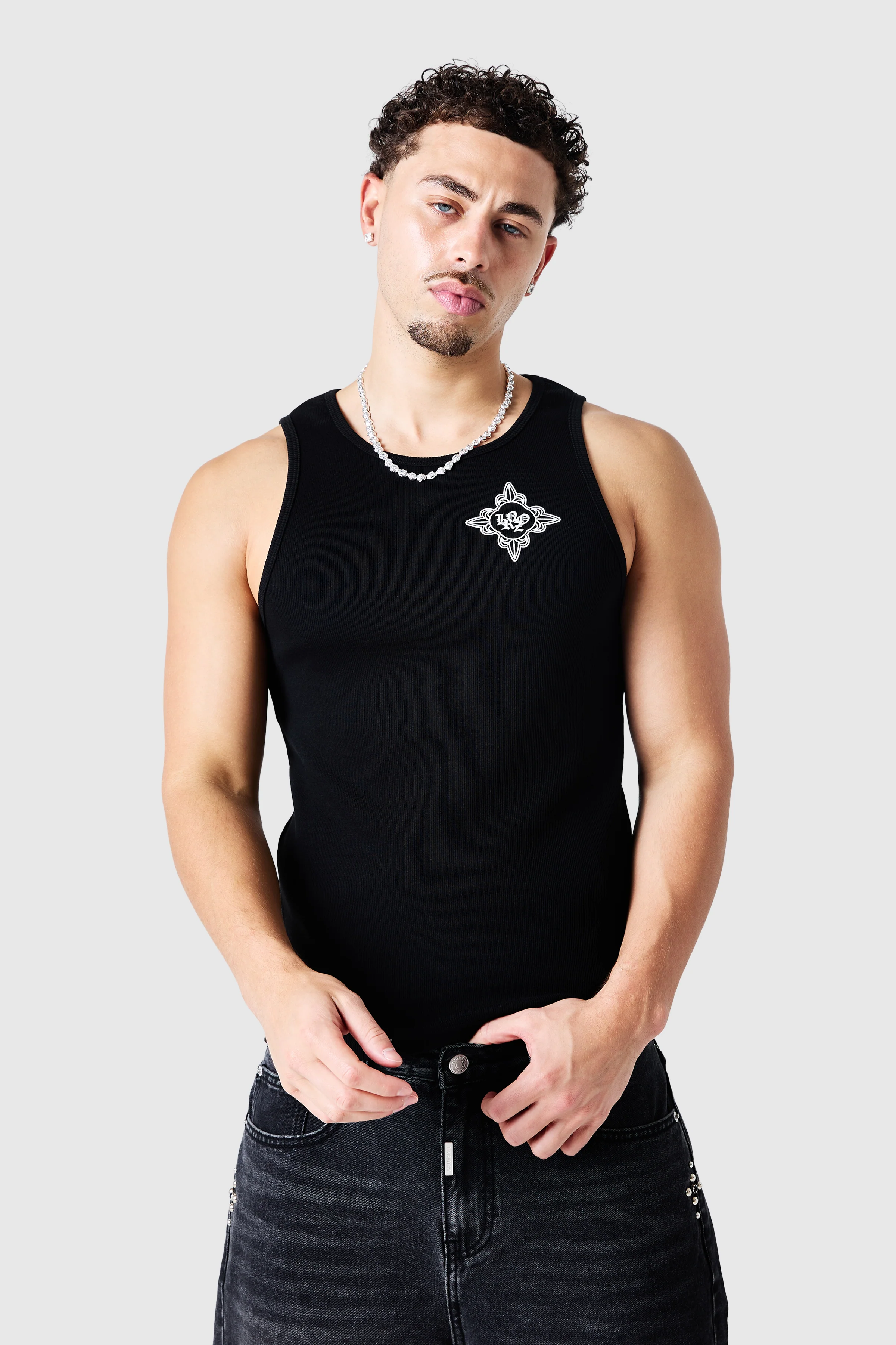 Icon Jewel Vest Twinset - Black / White - Image 5