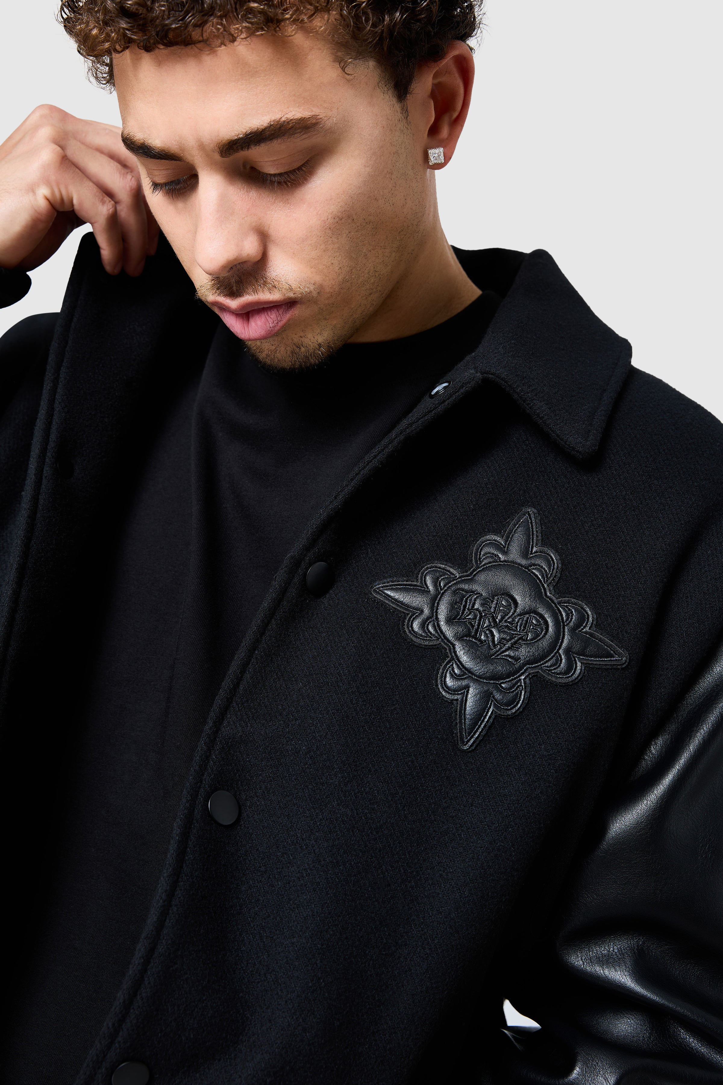 Icon Varsity Jacket - Black - Image 6