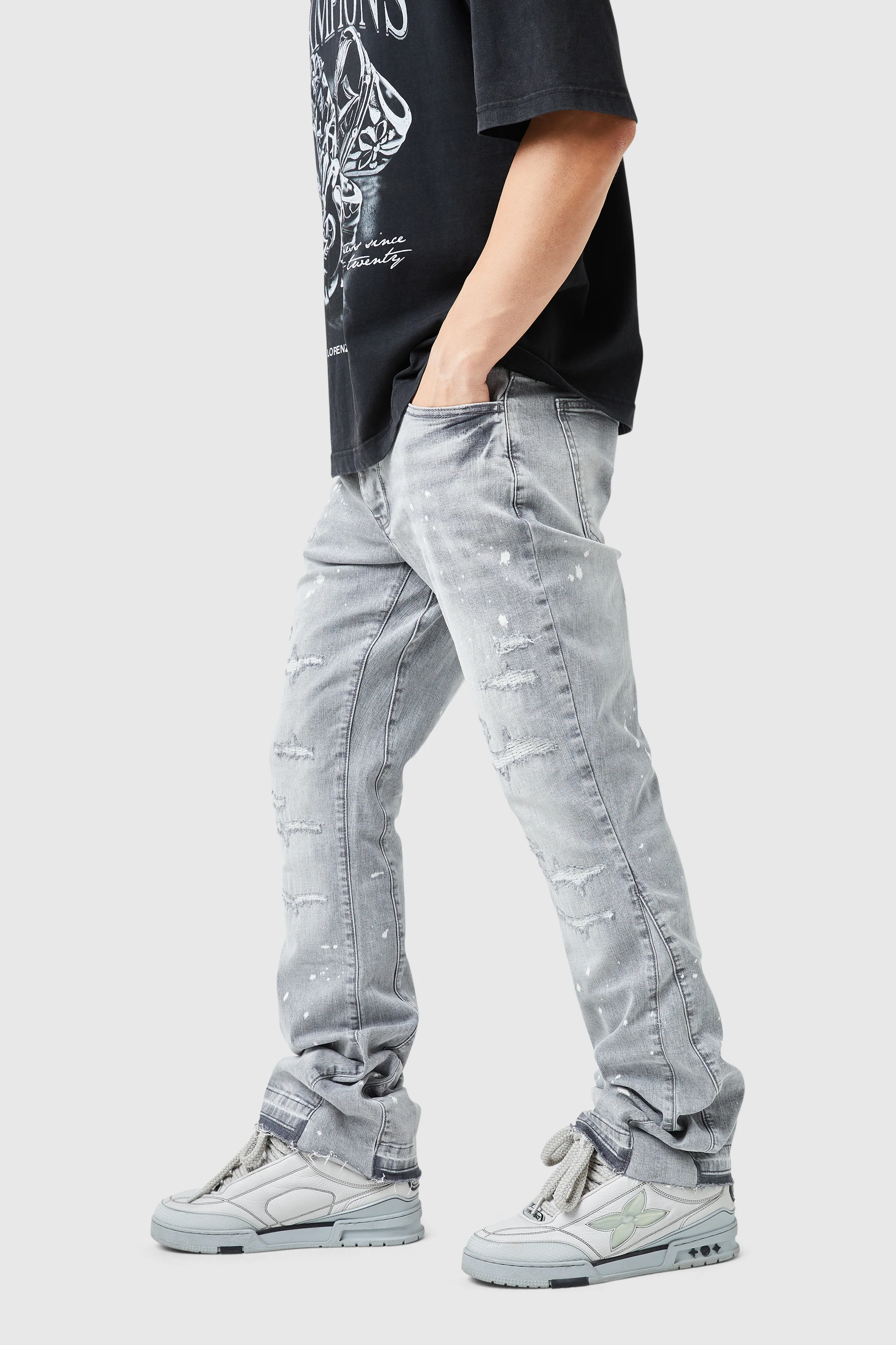 Oasis 2.0 Flare Jean - Light Grey - Image 2