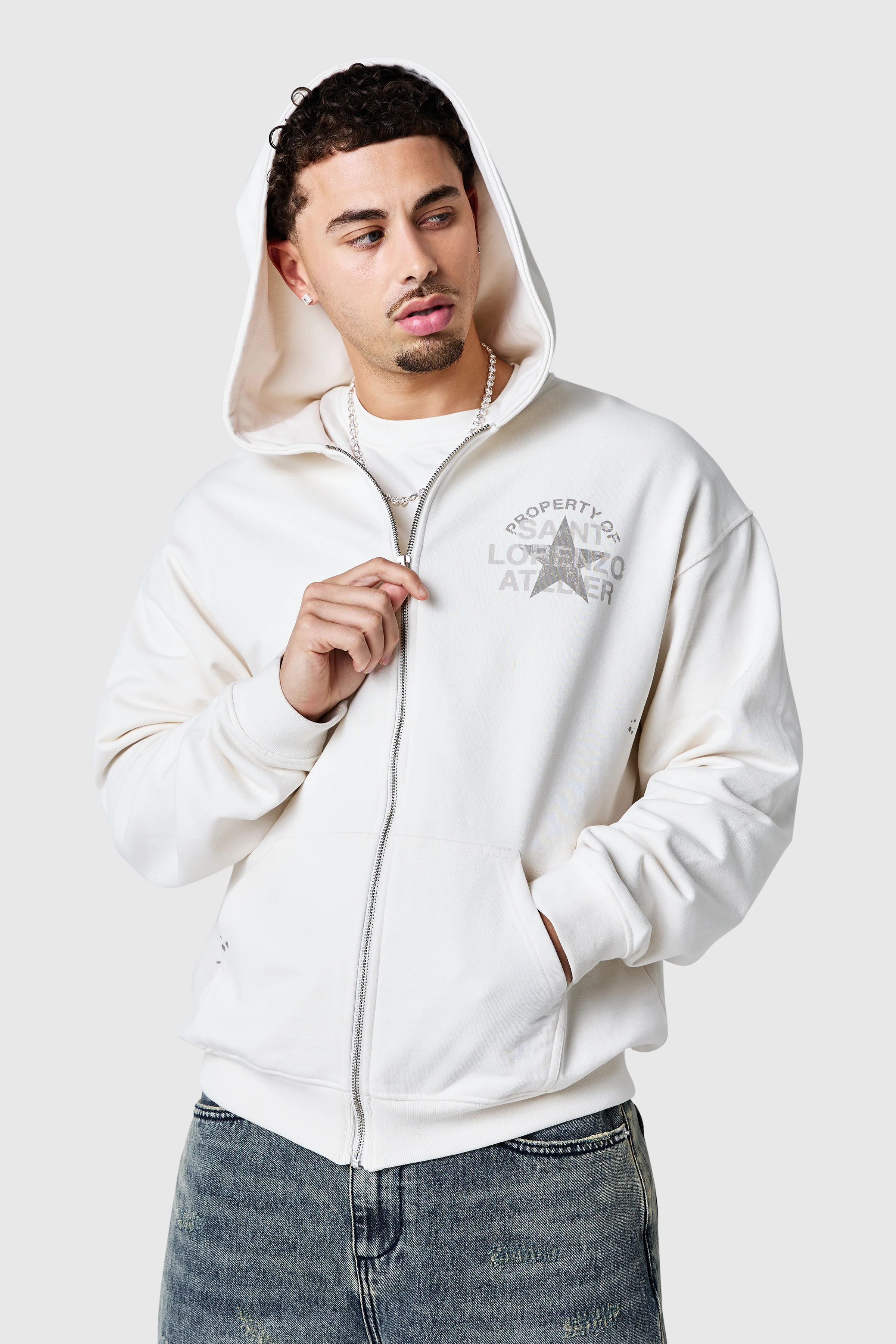 Painter Zip Hood - Off White - Image 9