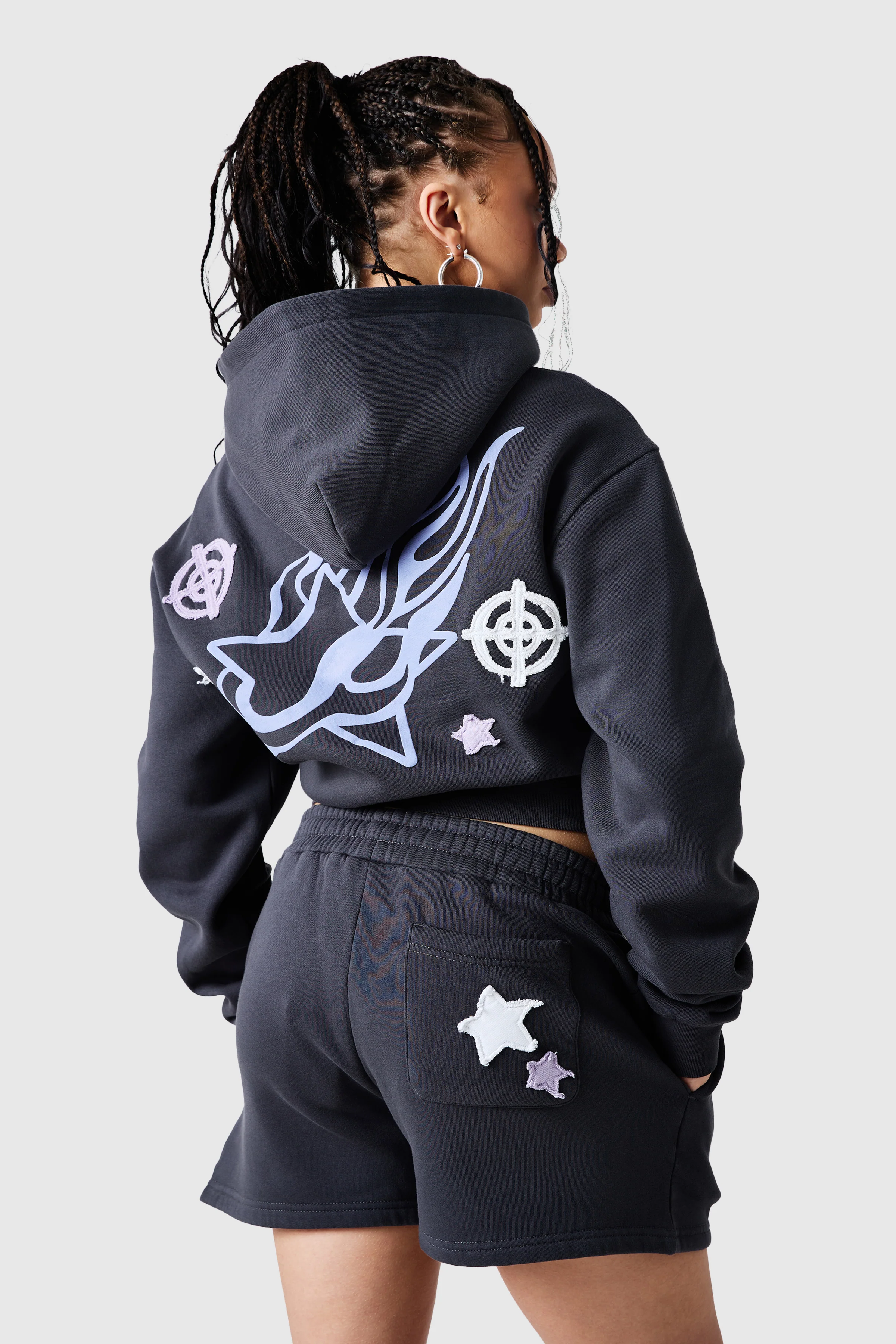 Womens Shoot For The Stars Hood 2.0 - Volcano Grey