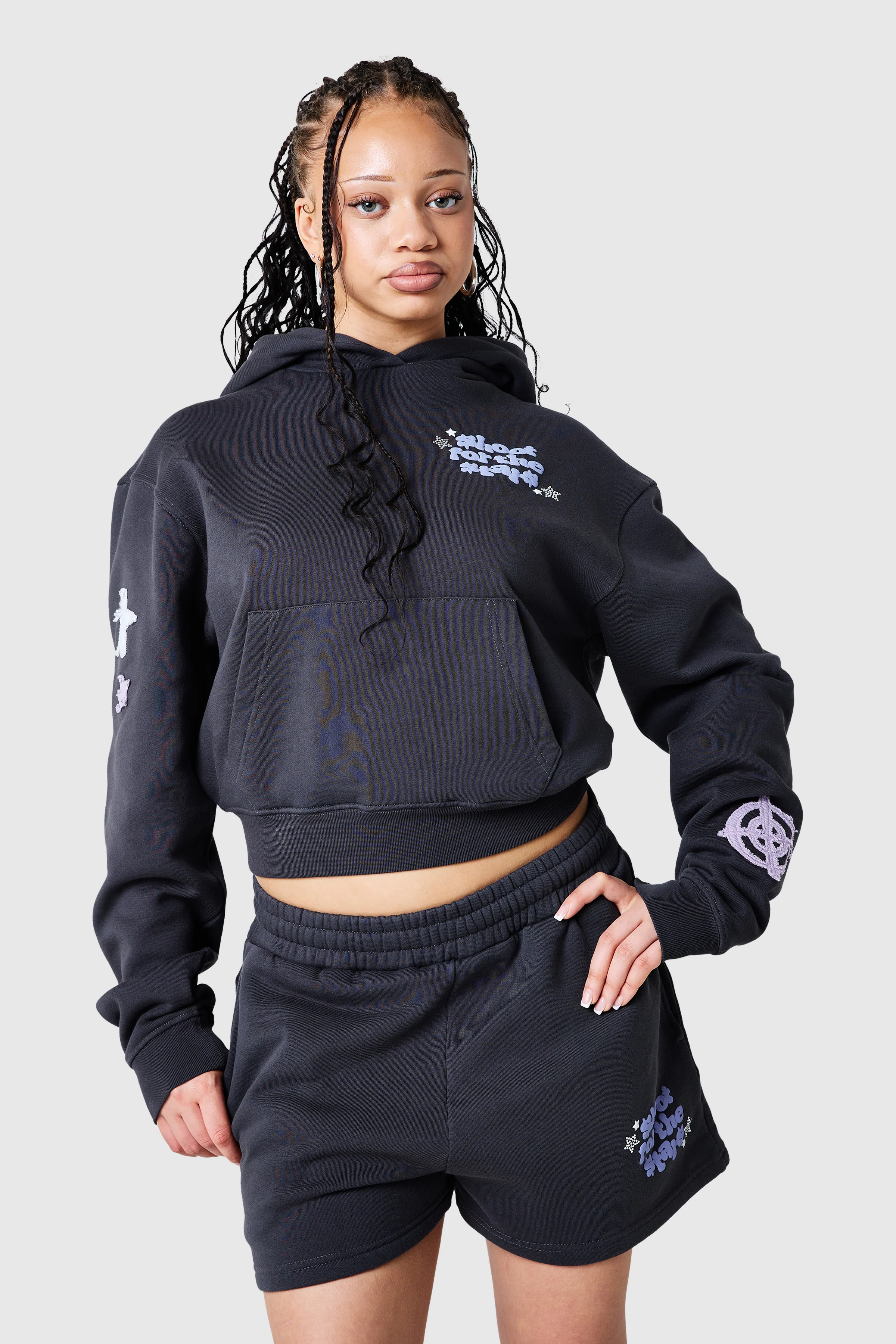 Womens Shoot For The Stars Hood 2.0 - Volcano Grey - Image 7