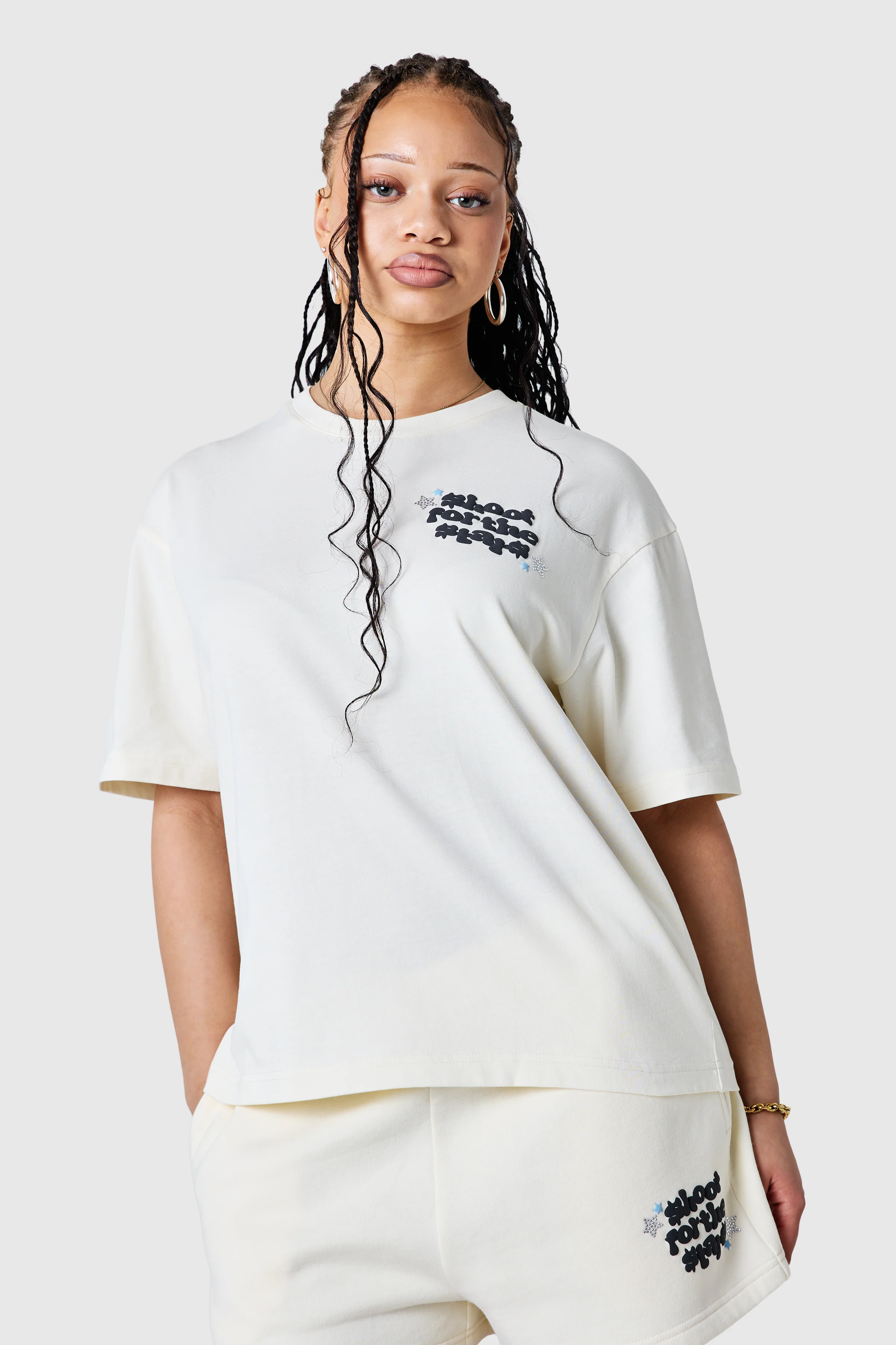 Womens Shoot For The Stars Tee - Cream - Image 4