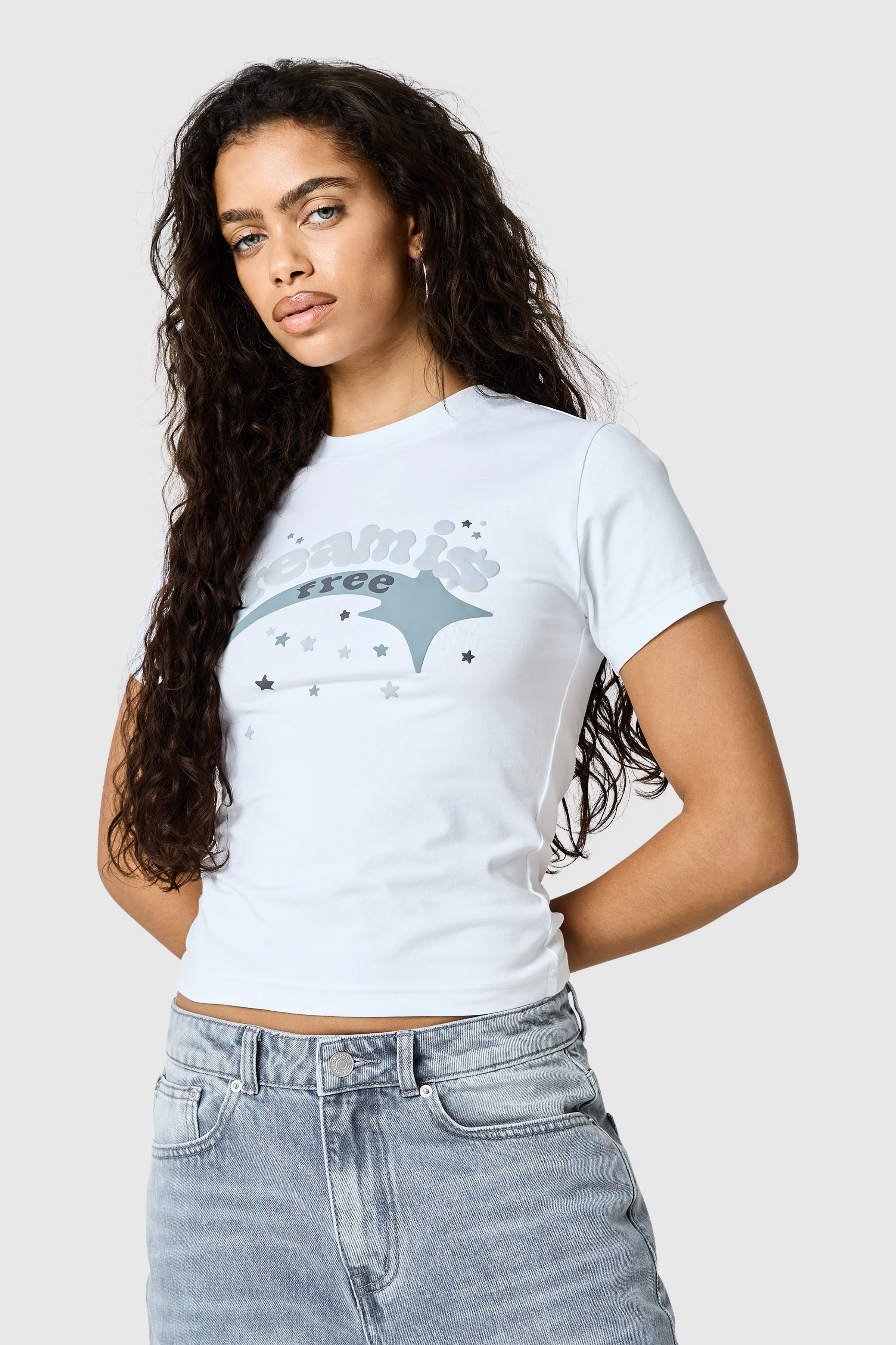 Womens Shooter Baby Tee - White - Image 4
