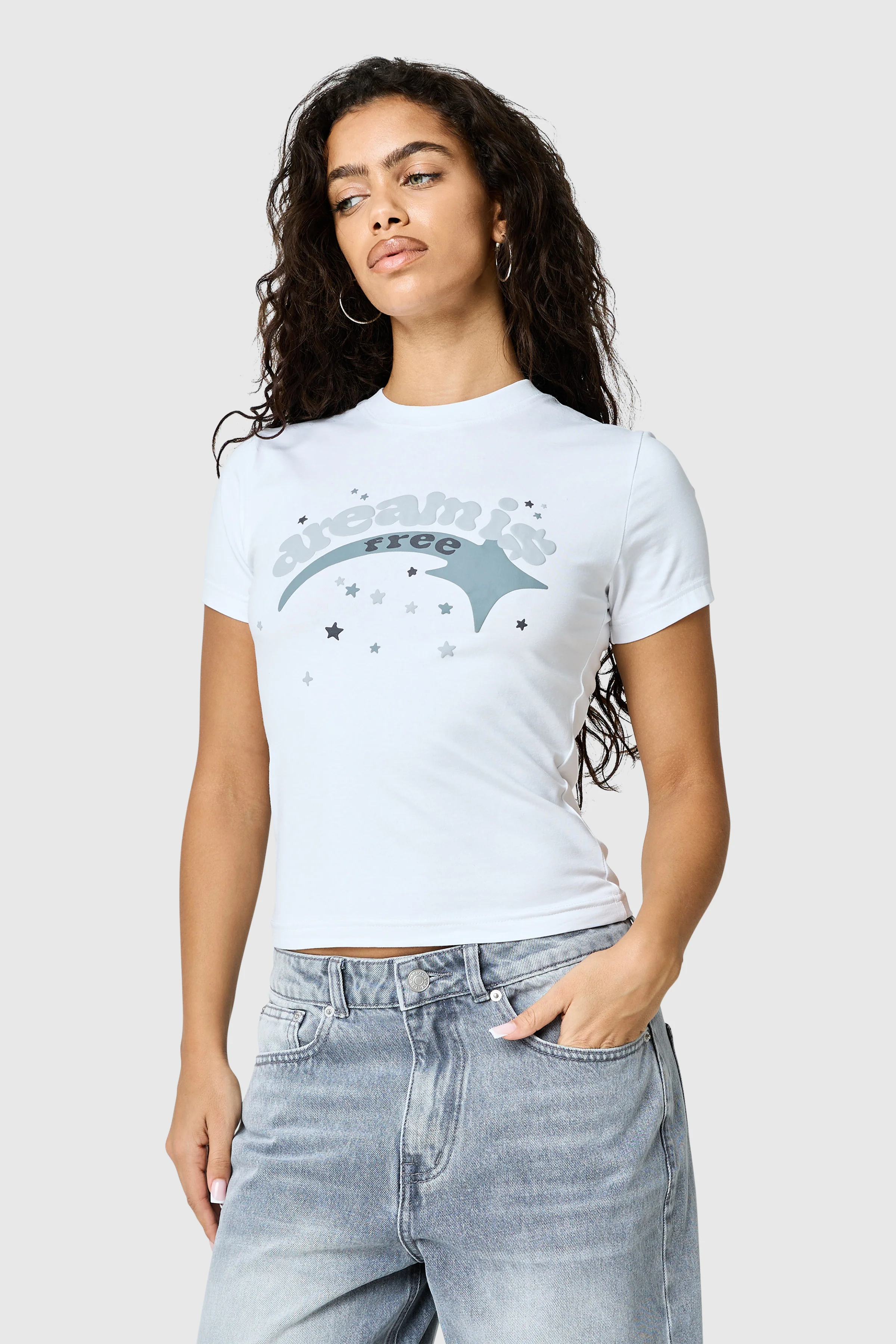 Womens Shooter Baby Tee - White - Image 5