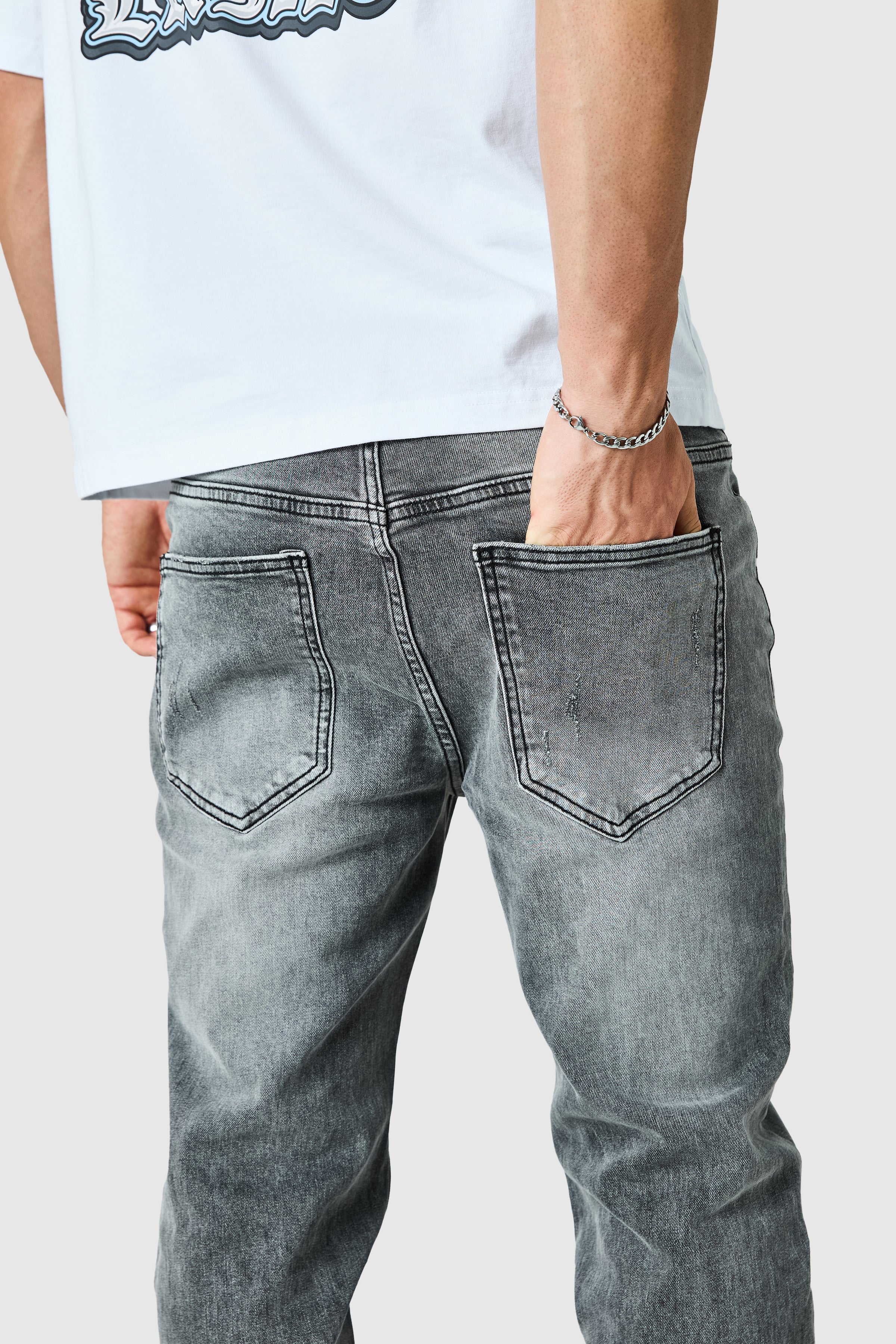 Stacked Jean - Mid Grey - Image 10
