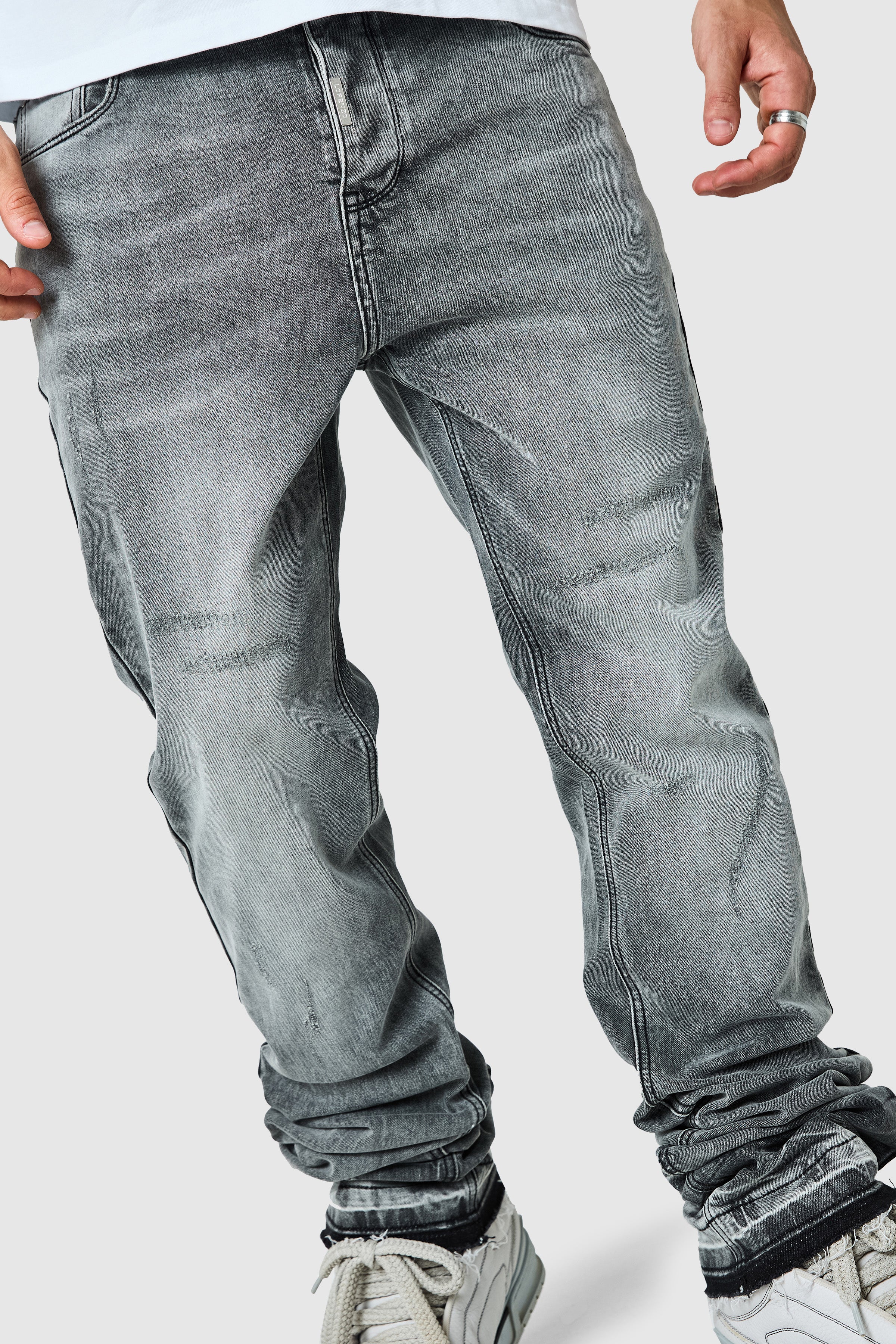 Stacked Jean - Mid Grey - Image 11