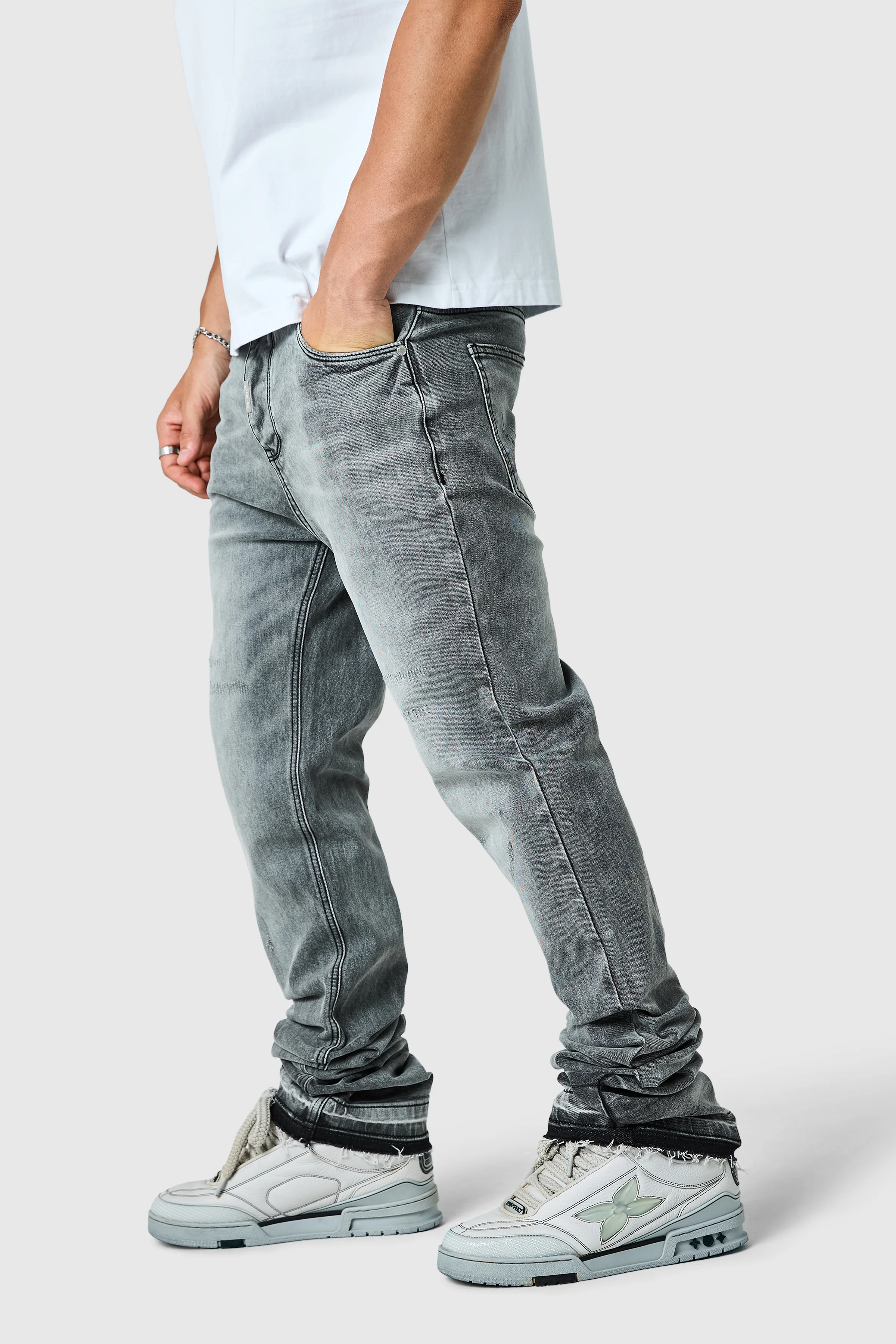 Stacked Jean - Mid Grey - Image 2