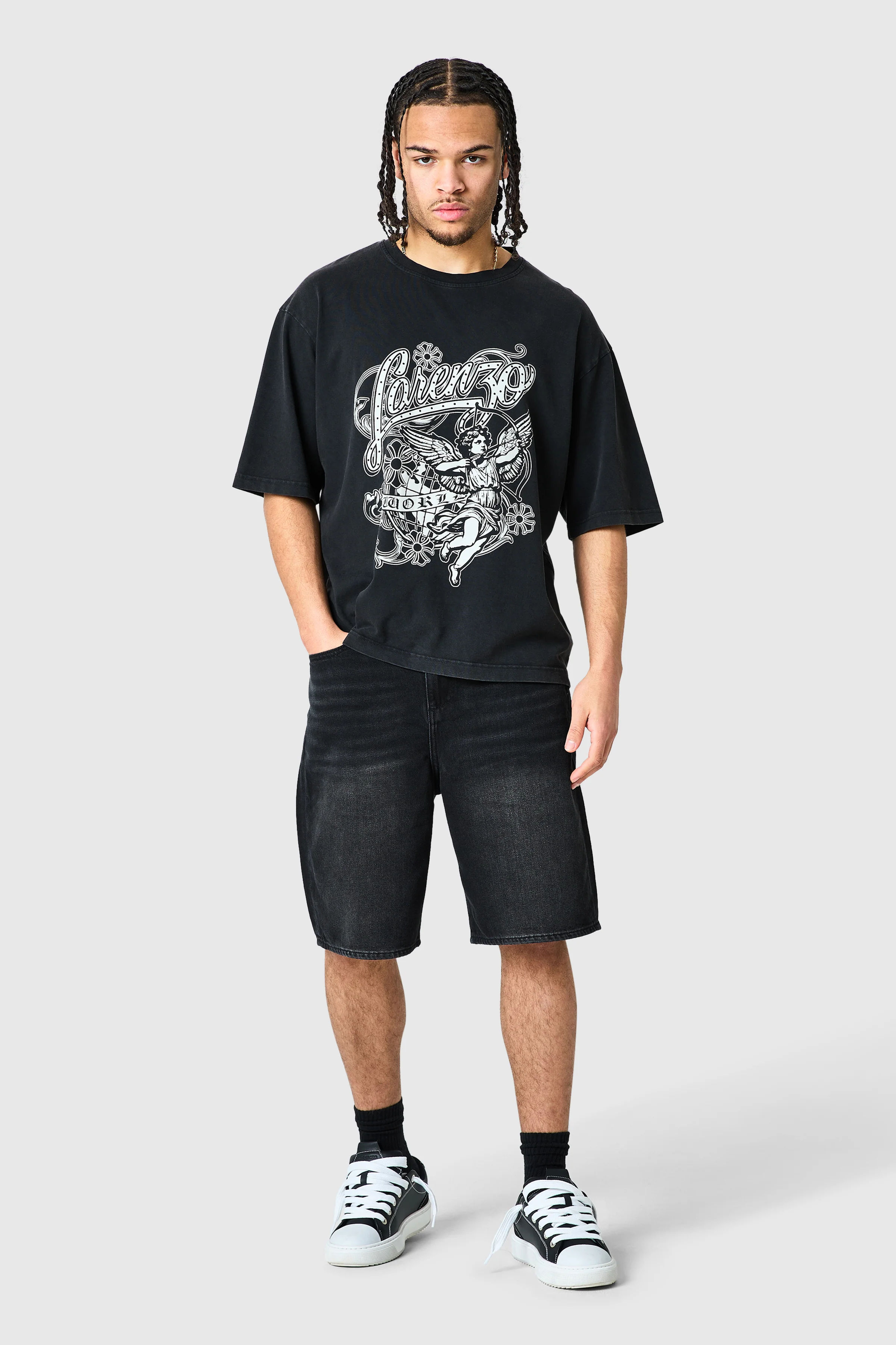 Staples Jort - Black Denim - Image 4
