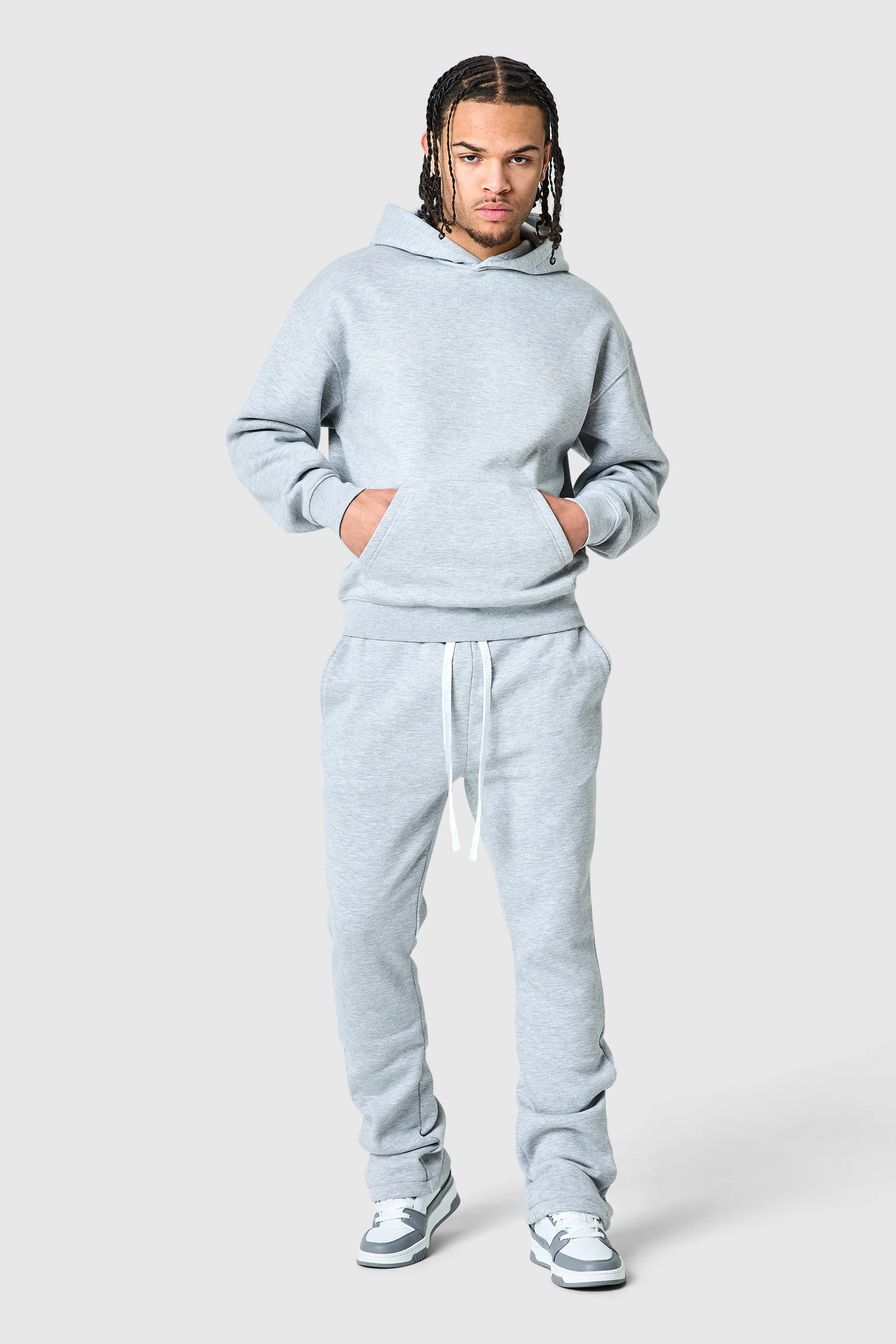 Uniform Flare Tracksuit - Grey Marl - Image 8