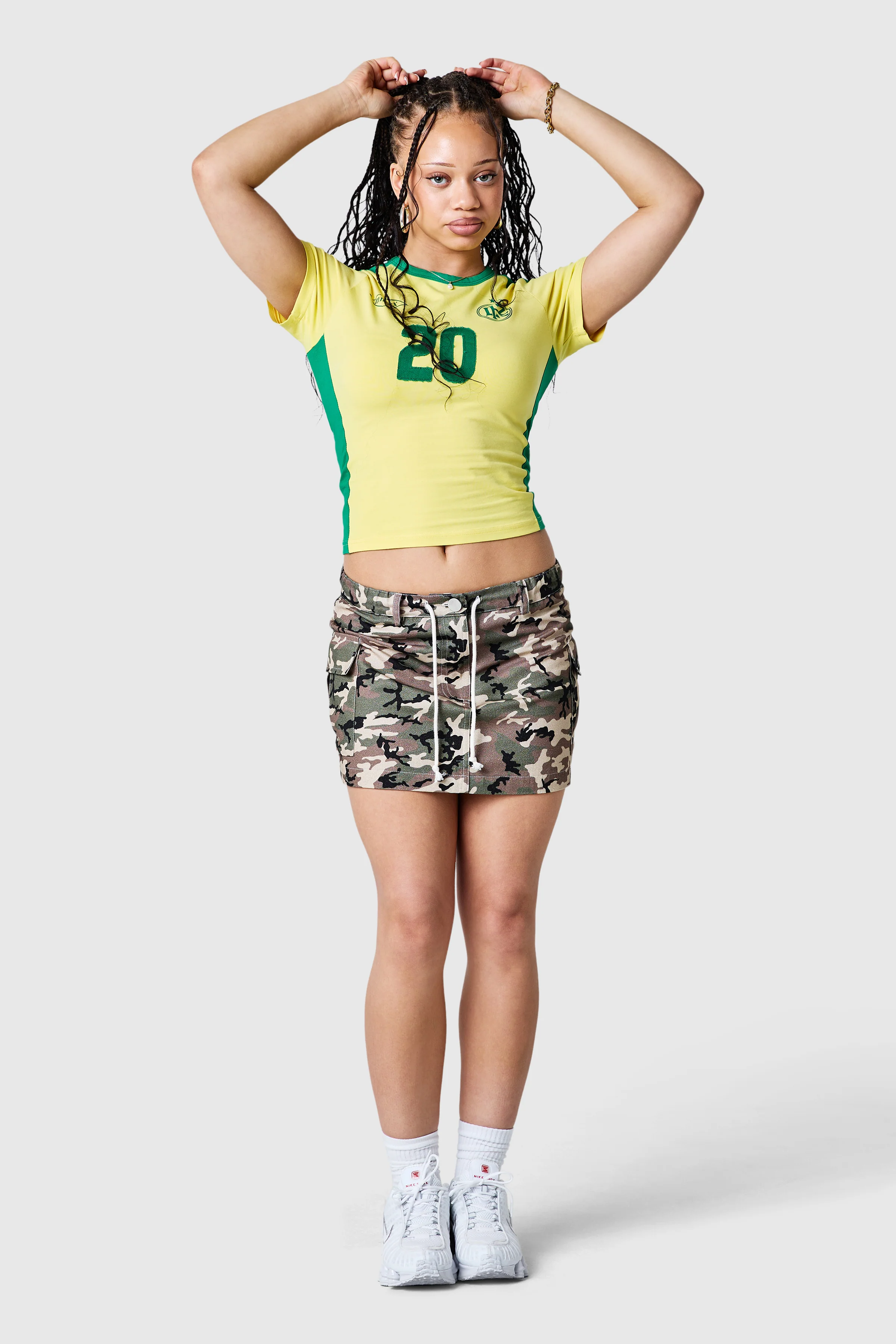 Womens No. 20 Baby Tee - Bright Yellow - Image 4
