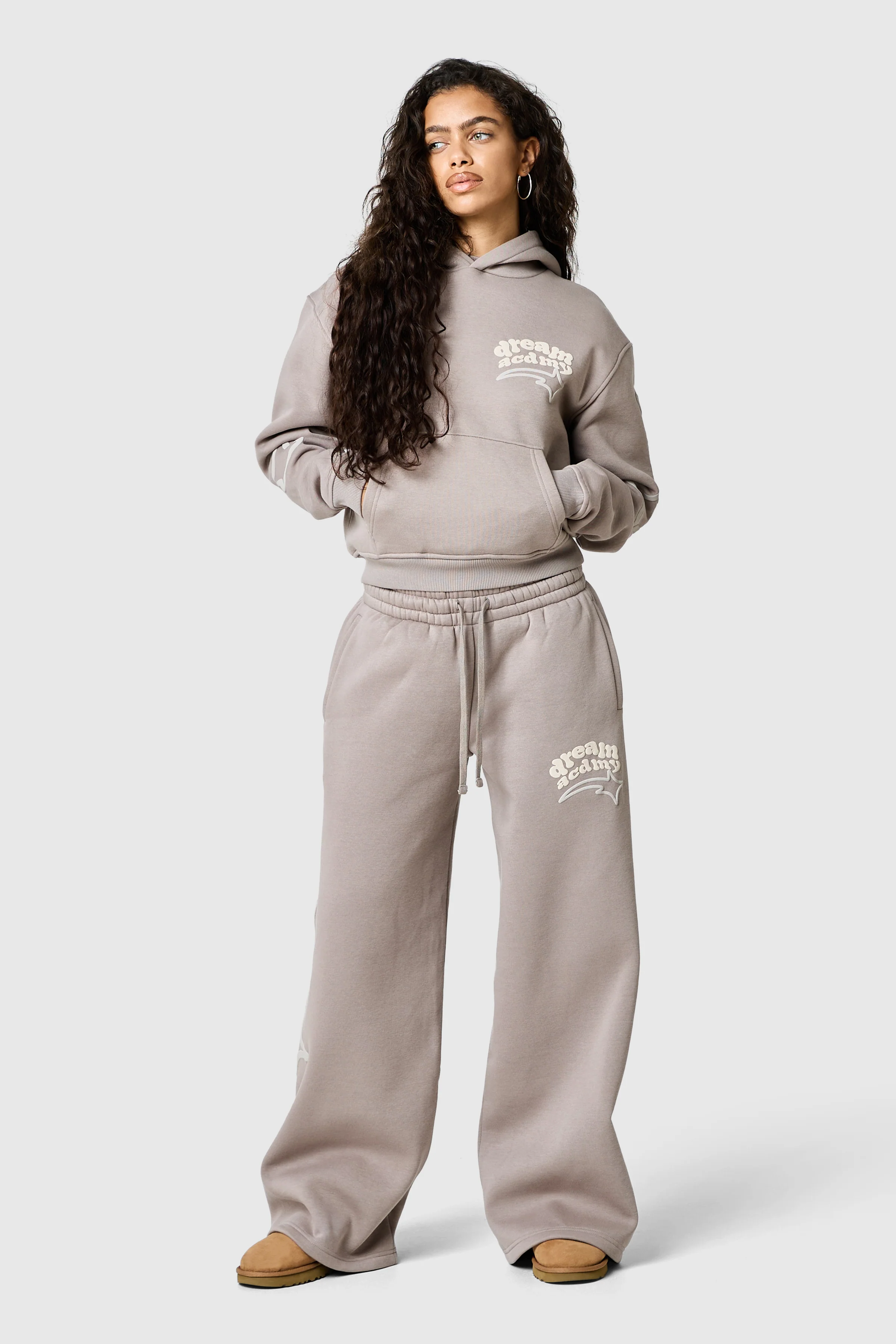 Womens Dream Acdmy Crop Hood - Soft Taupe - Image 3