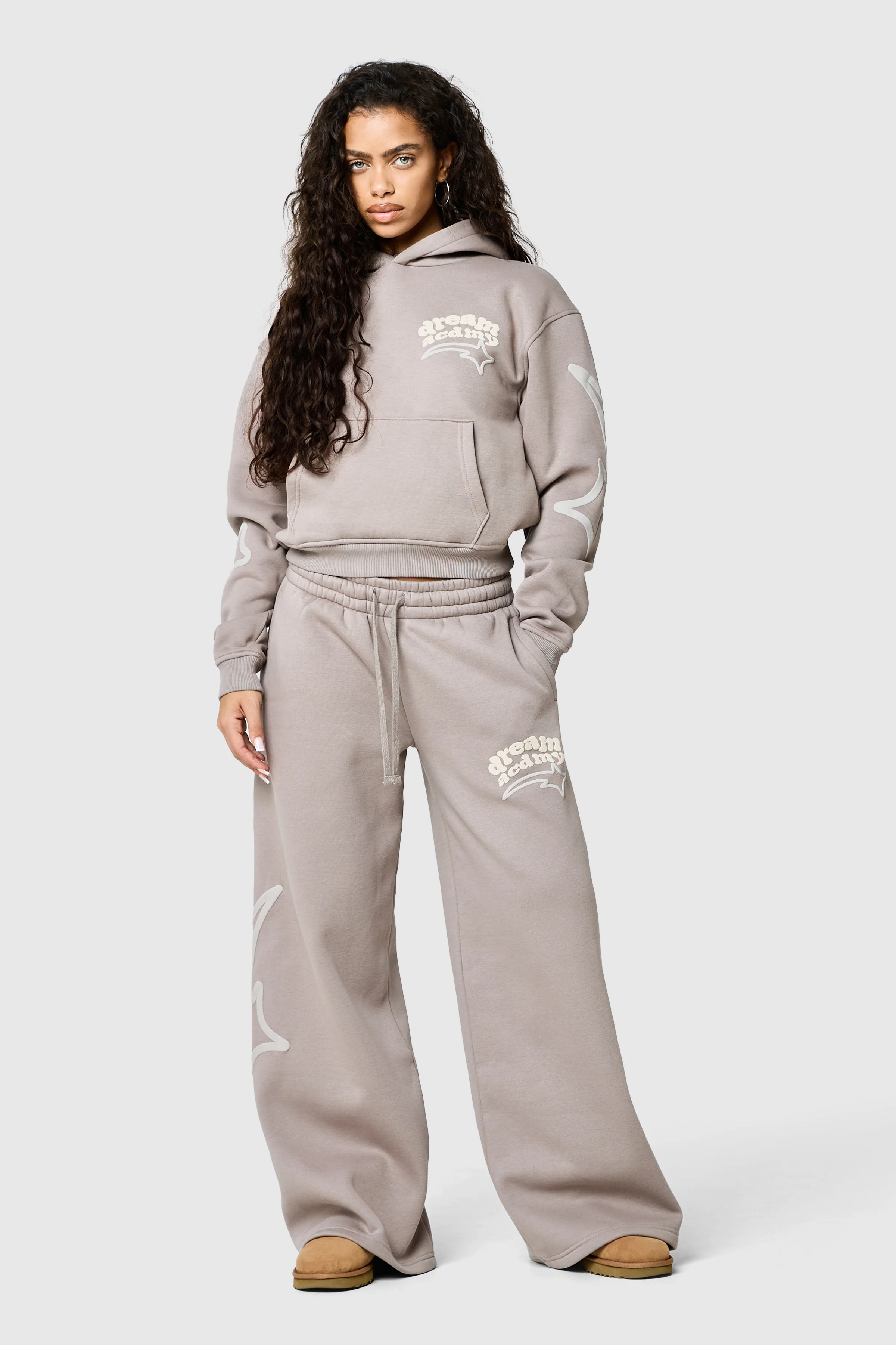 Womens Dream Acdmy Crop Hood - Soft Taupe - Image 6