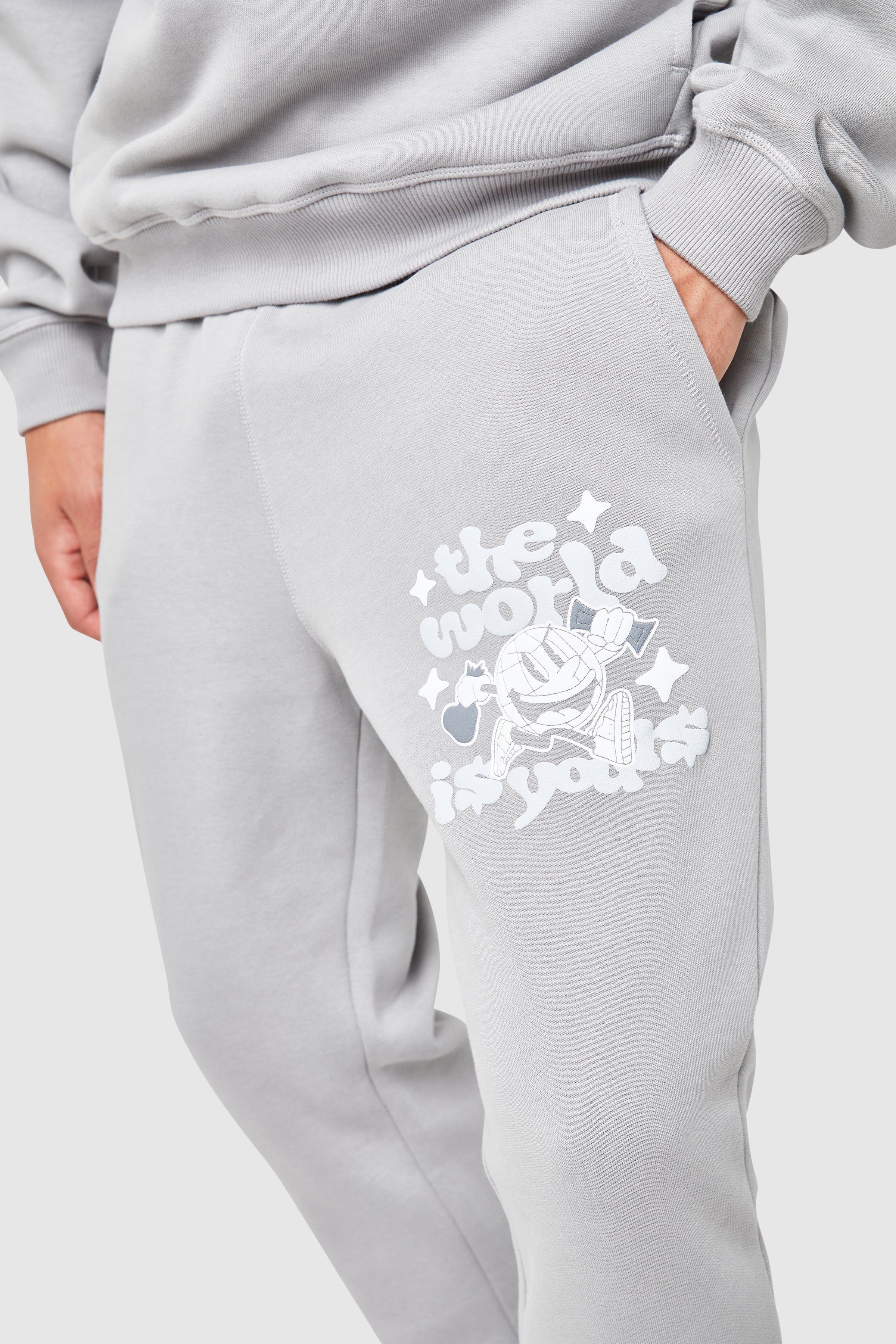 World Is Yours Tracksuit - Steel Grey - Image 12